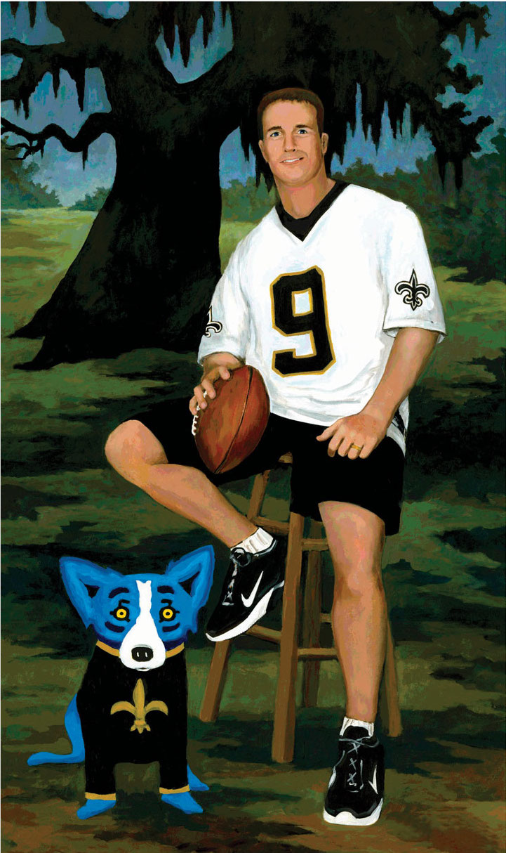 New Raffle! Enter to win a DOUBLE-SIGNED Drew Brees Blue Dog Print - George  Rodrigue